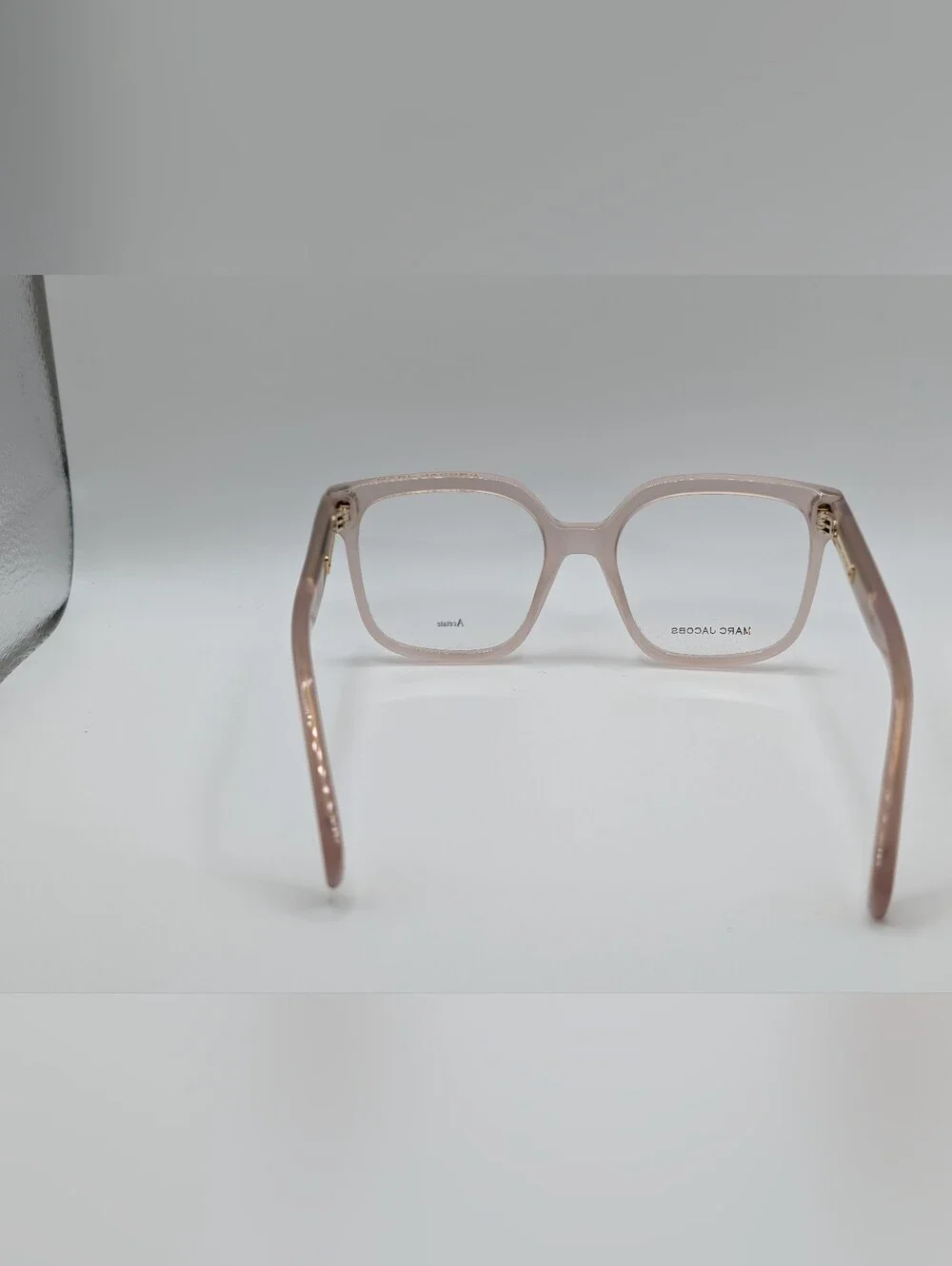 NWT Marc Jacobs MARC 1054 Square Acetate Eyeglasses Translucent Pink Nude + Case